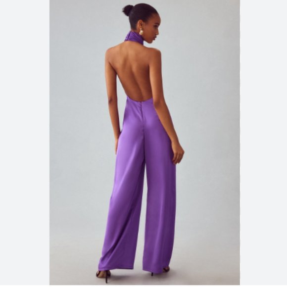 Brand New Striking Katie May Robbie Open-Back Halter Jumpsuit - Picture 2 of 14